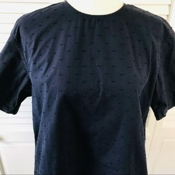UNIQLO Blue Short Sleeve Button Up Back Top