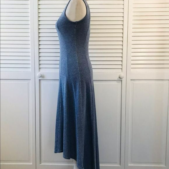 PUELLA By Anthropologie Blue Knit Hi-Low Maxi Tank Dress Size M