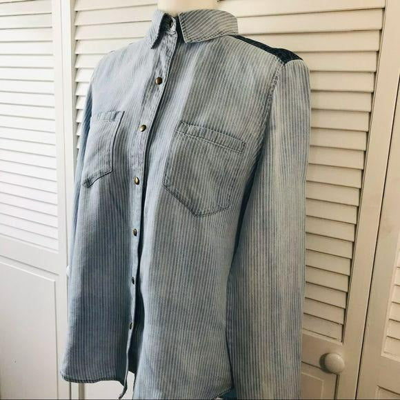 MICHAEL STARS Button Up Linen Denim Shirt Size S (New with tags)