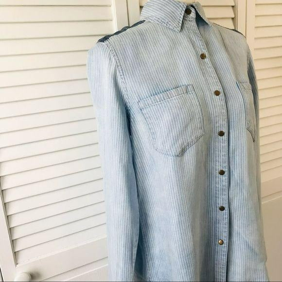 MICHAEL STARS Button Up Linen Denim Shirt Size S (New with tags)