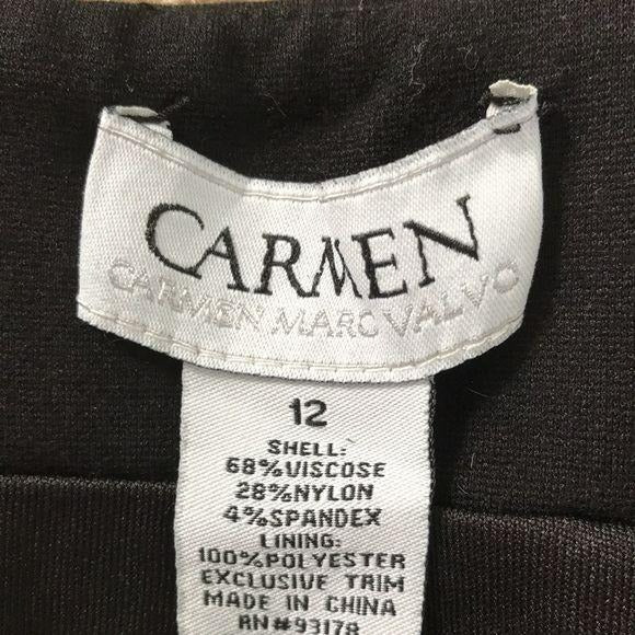 CARMEN Black Pencil Skirt Size 12
