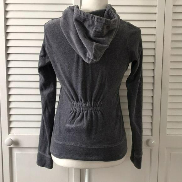 JUICY COUTURE Charcoal Velour Tracksuit Hoodie Size S