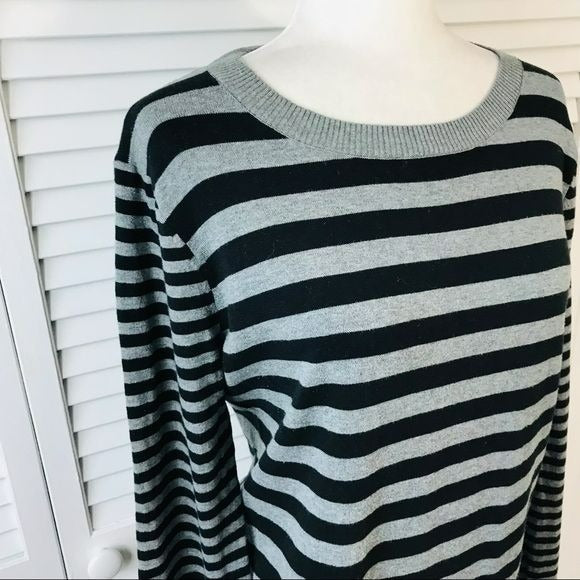 EXPRESS Black Gray Striped Sweater Size L