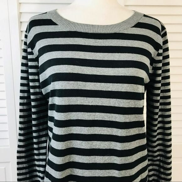 EXPRESS Black Gray Striped Sweater Size L