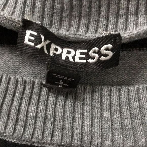 EXPRESS Black Gray Striped Sweater Size L