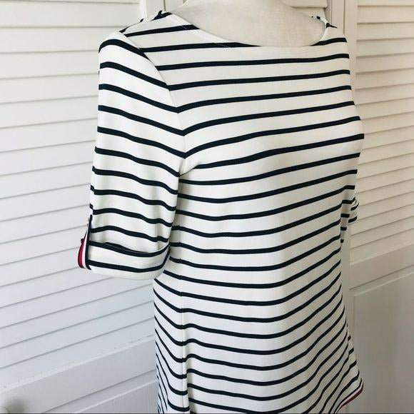 TOMMY HILFIGER Black & White Striped Petite Top Size S (New with tags)