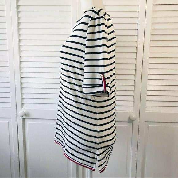 TOMMY HILFIGER Black & White Striped Petite Top Size S (New with tags)