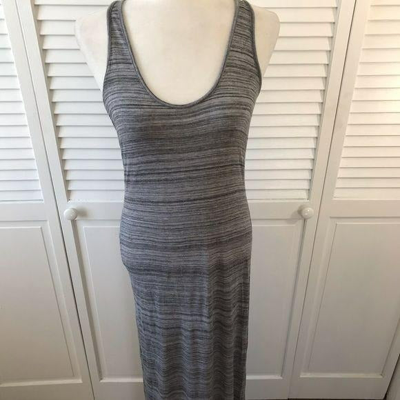 VINCE Black Gray Maxi Dress