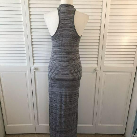 VINCE Black Gray Maxi Dress