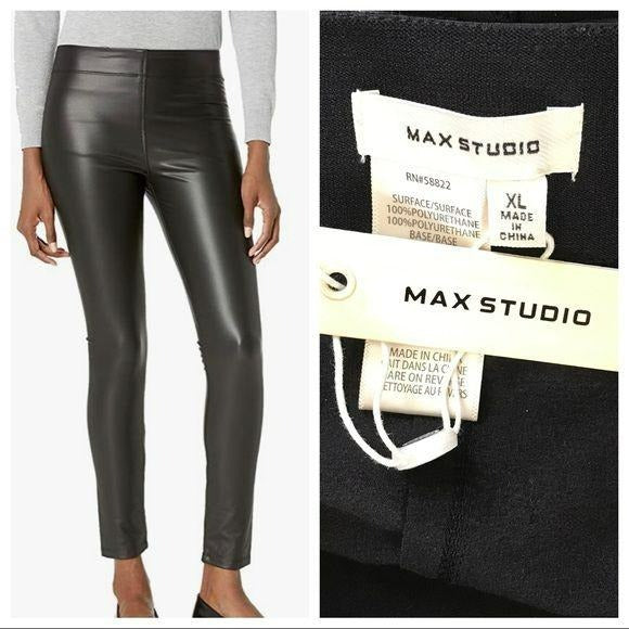 *NEW* MAX STUDIO Faux Leather Leggings Size XL