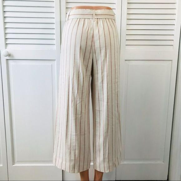J. JILL Striped Linen Stretch Crop Pant Size XS (New with tags)