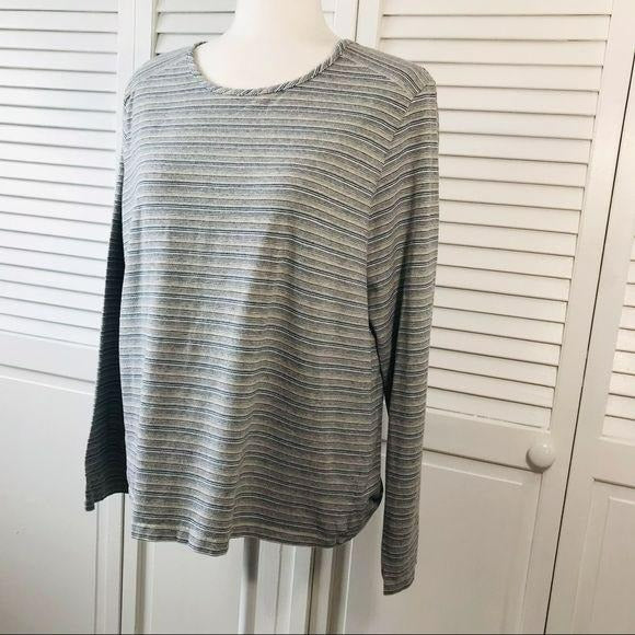 CHARTER CLUB Blue Striped Long Sleeve Shirt Size XL