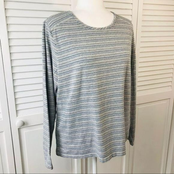 CHARTER CLUB Blue Striped Long Sleeve Shirt Size XL