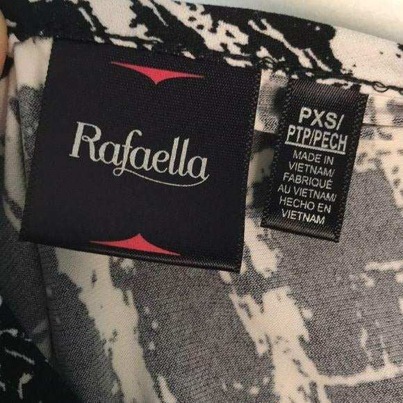 RAFAELLA Black & White Petite Long Sleeve Top Size XS