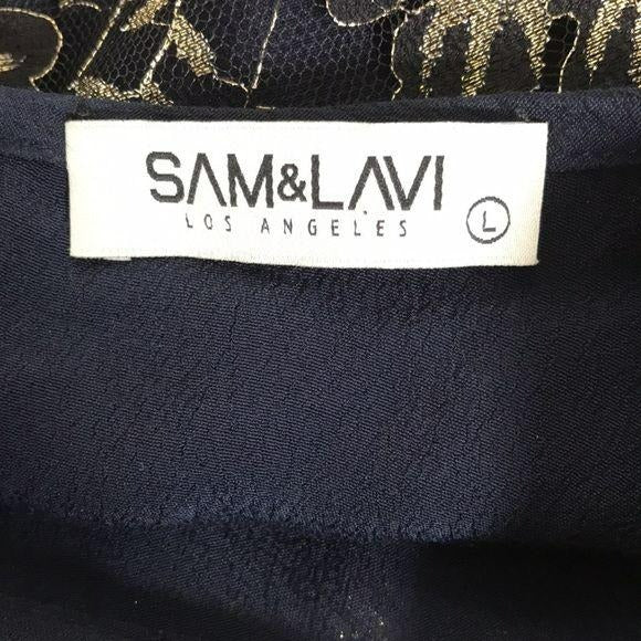 SAM & LAVI Rayon Sheer Sleeve Dress Size L
