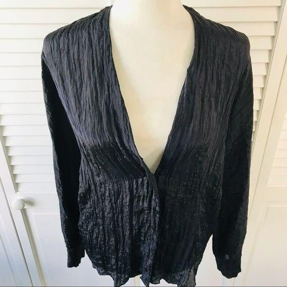 VINCE Blue Textured Popover Blouse Size S (New with tags)