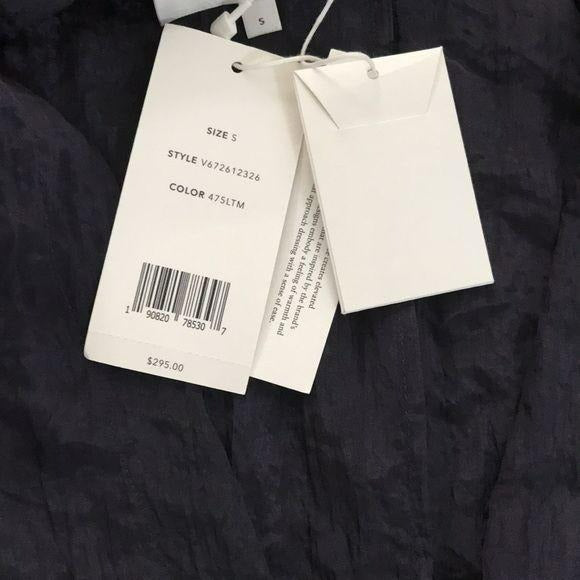 VINCE Blue Textured Popover Blouse Size S (New with tags)