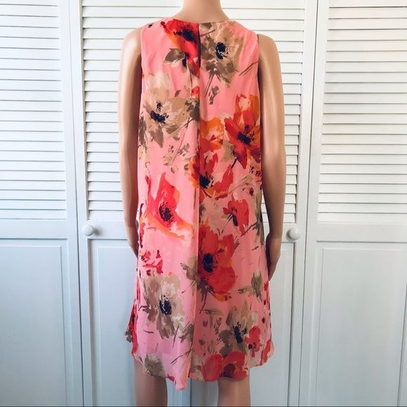 LAUREN RALPH LAUREN Pink Sleeveless Floral Dress Size 16