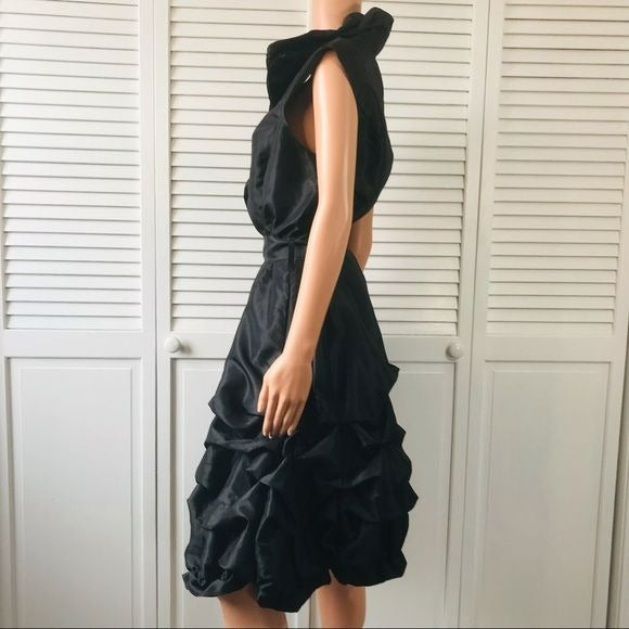 JENNY T. Black Sleeveless Belted Bubble Dress Size XL