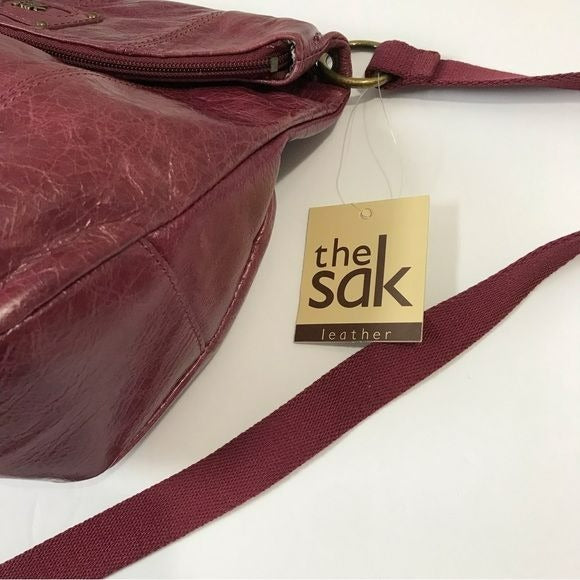 THE SAK Deora Wine Soft Leather Crossbody Bag