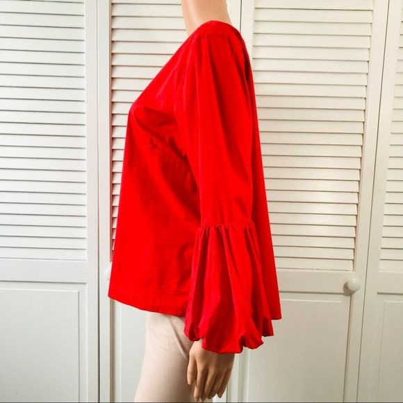 LAUNDRY By Shelli Segal Red Long Sleeve Top Size XL