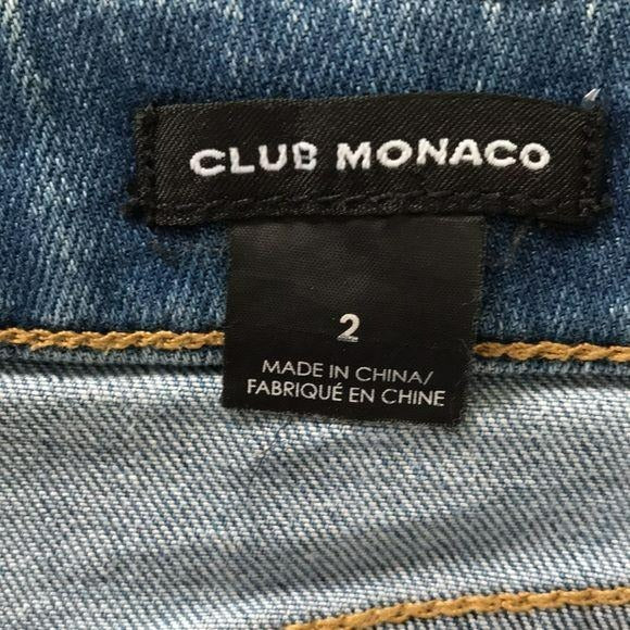 CLUB MONACO Distressed Jean Short Size 2