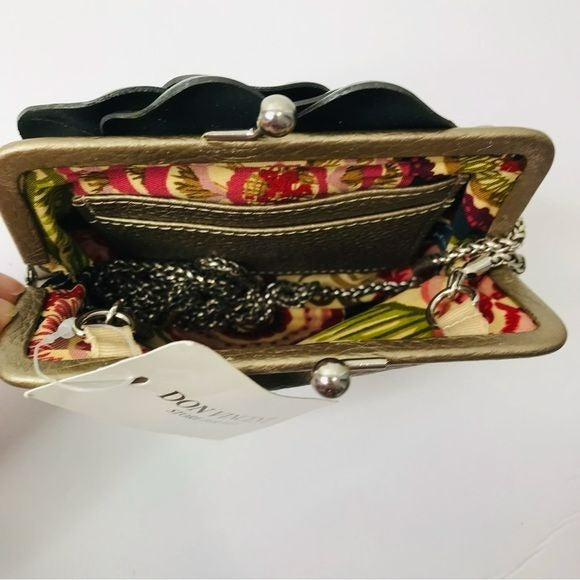 DON VINCENT Metallic Flower Avalon Bay Coin Purse