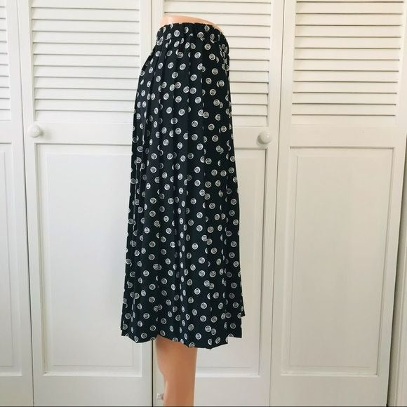 ALFRED DUNNER Black Printed Pleated Skirt Size 10