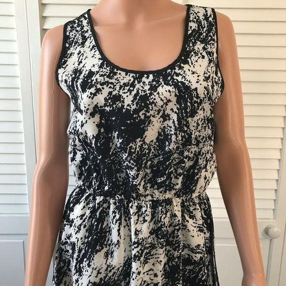 OLIVE + OAK Black White Spatter Sleeveless Dress Size L (new with tags)