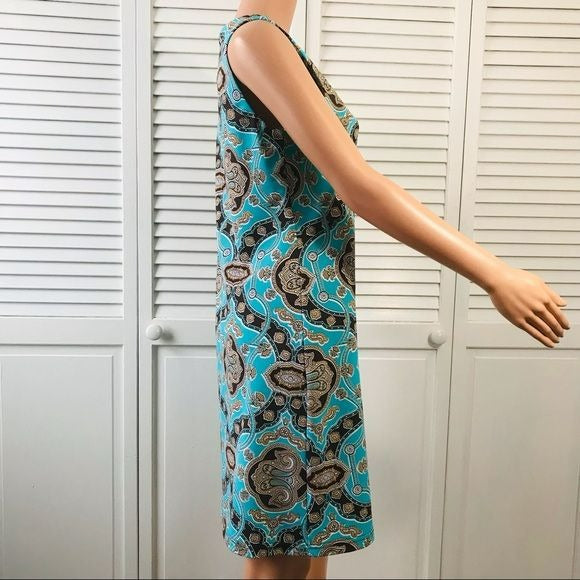 JUDE CONNALLY Turquoises Brown Sleeveless Dress Size M