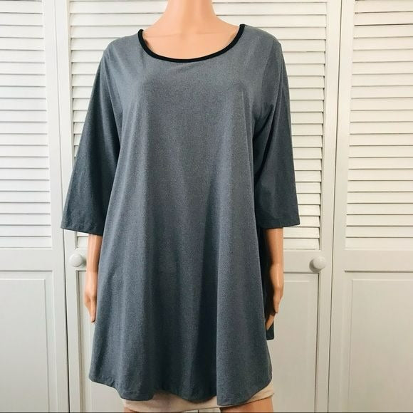 FULLBEAUTY SPORT Gray Scoop Neck Short Sleeve Shirt Size 22/24