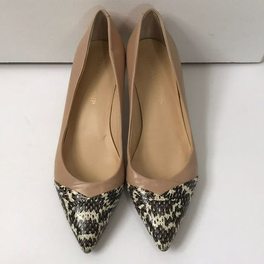 IVANKA TRUMP Beige Snakeskin Panel Kitten Heels Size 6.5M