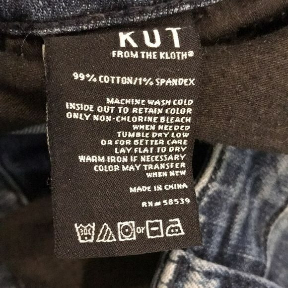 KUT FROM THE KLOTH Blue Distressed Faded Jeans Size 4