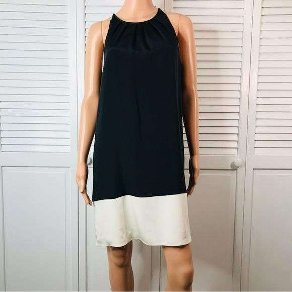 THEORY Silk Black Halter Shift Dress Size 8