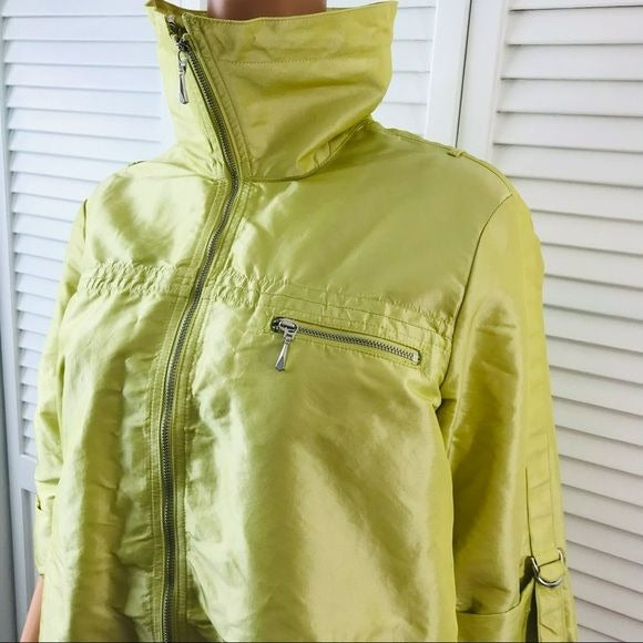 CHICO’S Lime Green Rayon 3/4 Sleeve Jacket Size L