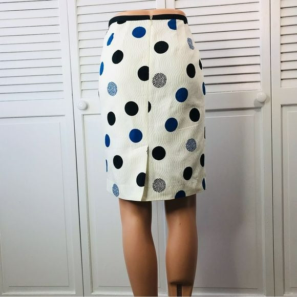 *NEW* TALBOTS White Polka Dot Pencil Skirt Size 2P