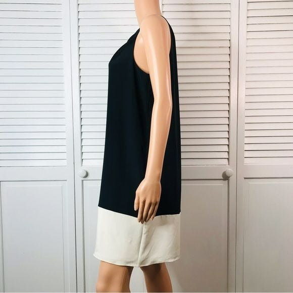 THEORY Silk Black Halter Shift Dress Size 8