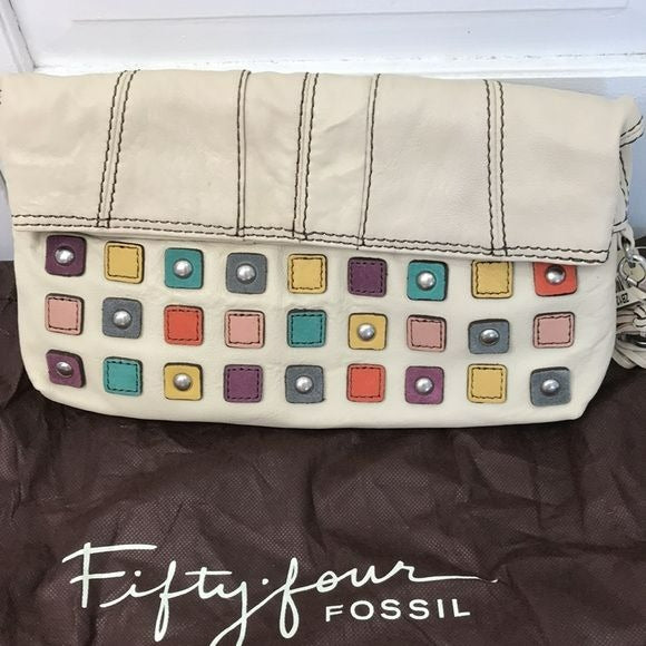 FOSSIL Ivory Maddie Leather Clutch