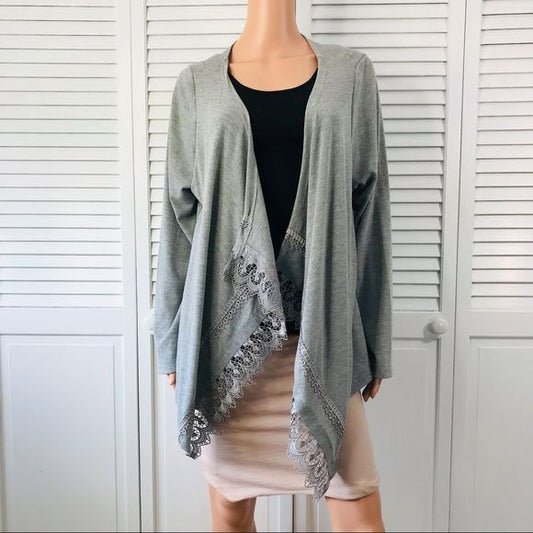LIVE AND LET LIVE Heather Gray Open Front Cardigan Size 1X *NWT*
