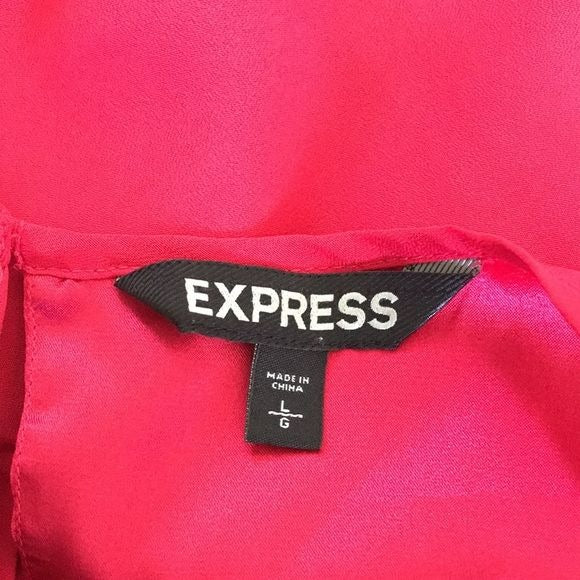 EXPRESS Red Belted Sleeveless Dress With Pockets Size L