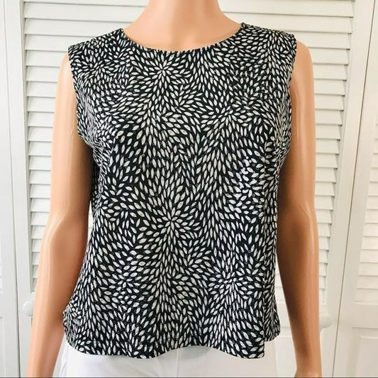 CHICO’S DESIGN Black Sleeveless Sequin Shirt Size L