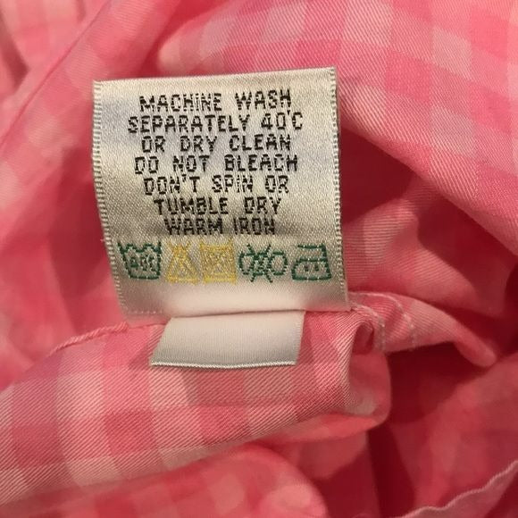 BUGATCHI Pink Classic Fit Cotton Gingham Button Down Shirt Size L