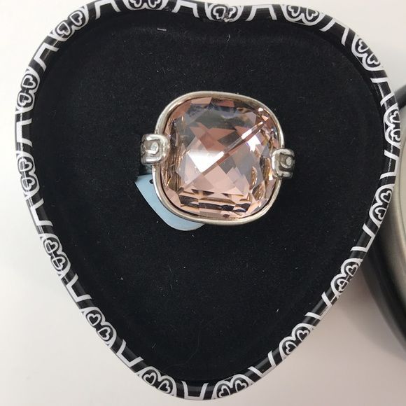 BRIGHTON Silver Pink Venus Ring Size 8 (new in box)