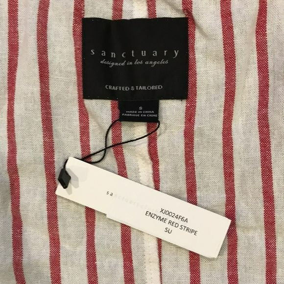 *NEW* SANCTUARY Enzyme Red Stripe Open Front Cardigan Size S