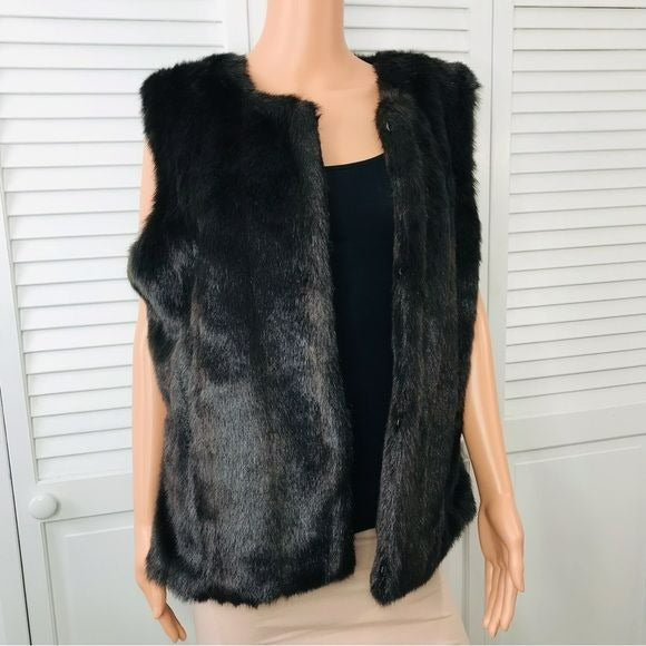 LANE BRYANT Brown Faux Fur Vest Size 14/16