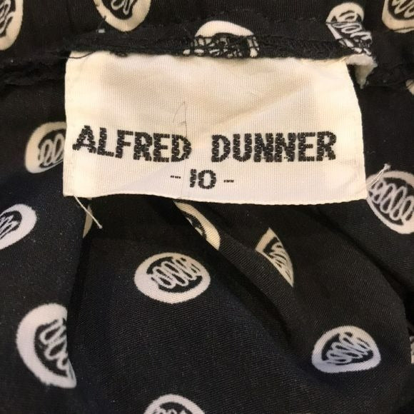 ALFRED DUNNER Black Printed Pleated Skirt Size 10