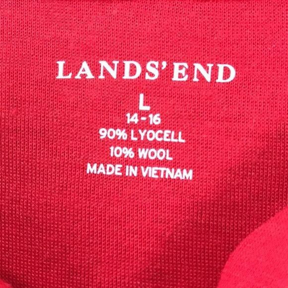 LAND’S END Red V-Neck Long Sleeve Shirt Size L