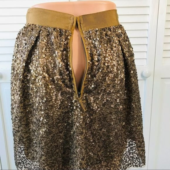 *NEW* J. CREW Gold Sequin Mini Skirt Size 4