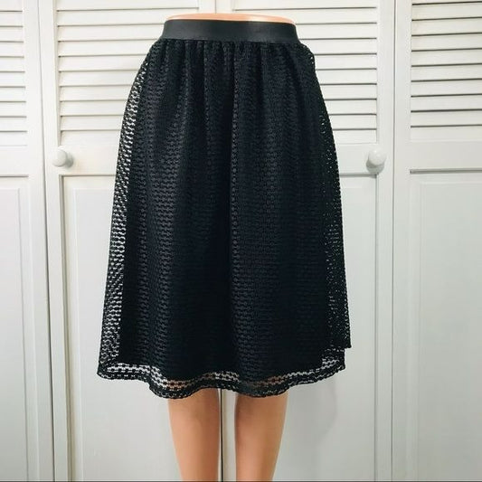 XHILARATION Black Fit & Flare Skirt Size L