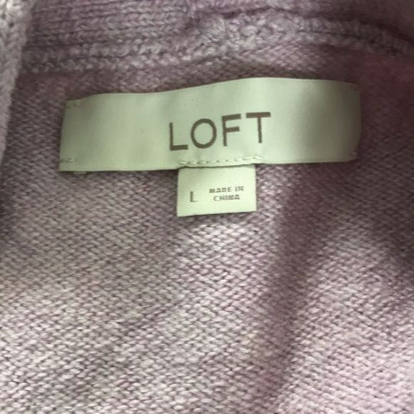 LOFT Lilac Long Sleeve Embellished Button V-Neck Cardigan Sweater Size L